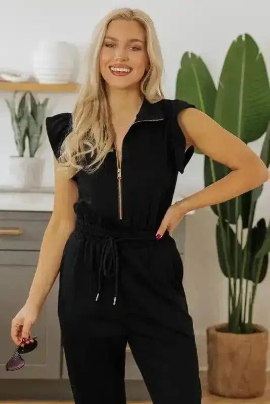 Zipped Elegance Casual Jumpsuit-4
