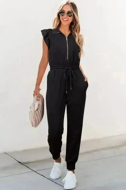Zipped Elegance Casual Jumpsuit-2