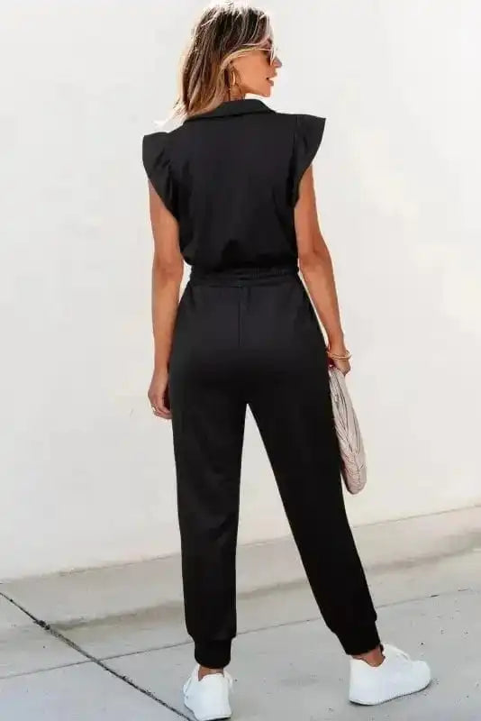 Zipped Elegance Casual Jumpsuit-1