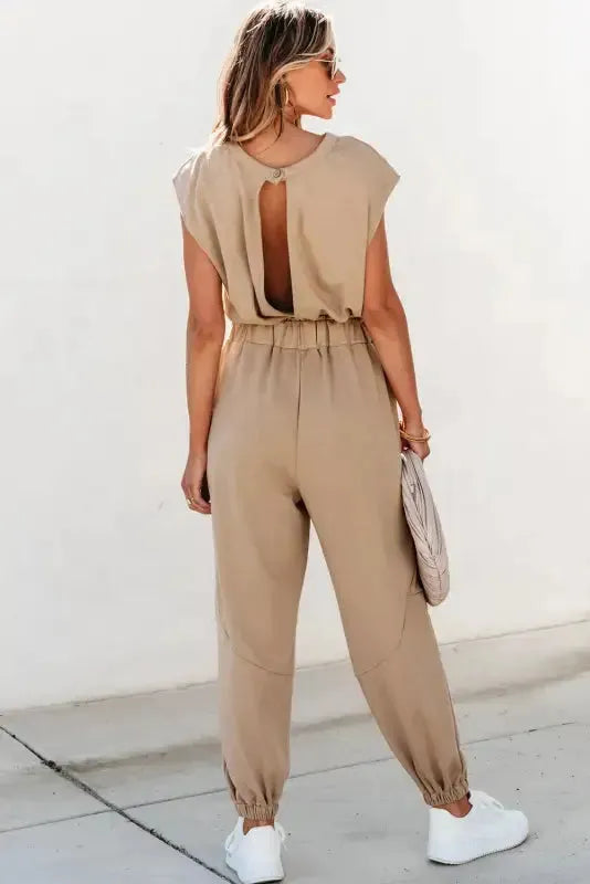Open Back Jogger Jumpsuit-1