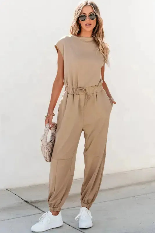 Open Back Jogger Jumpsuit-0